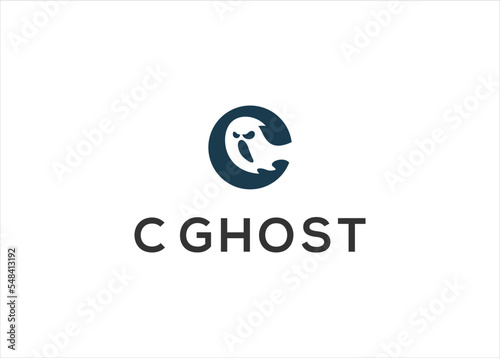 c ghost logo design vector