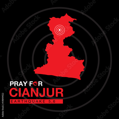 Pray for Cianjur earthquake magnitude 5.6, the symbol of humanity and solidarity for earthquake victims in Cianjur, West Java province of Indonesia
