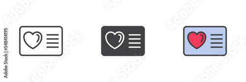 Loyalty card different style icon set