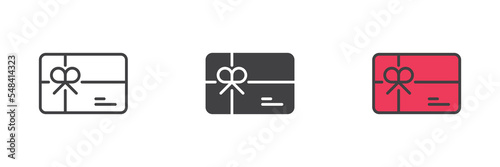 Gift card different style icon set