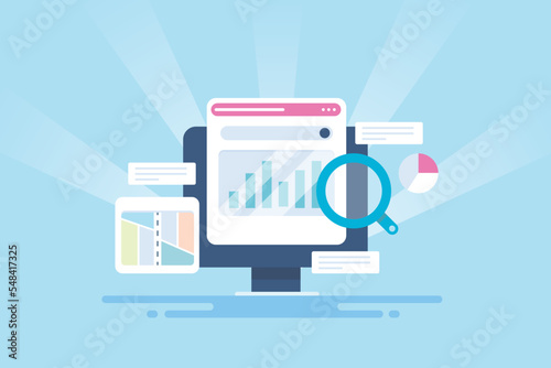 Digital analytics dashboard business map location on screen, local SEO insight and marketing concept.