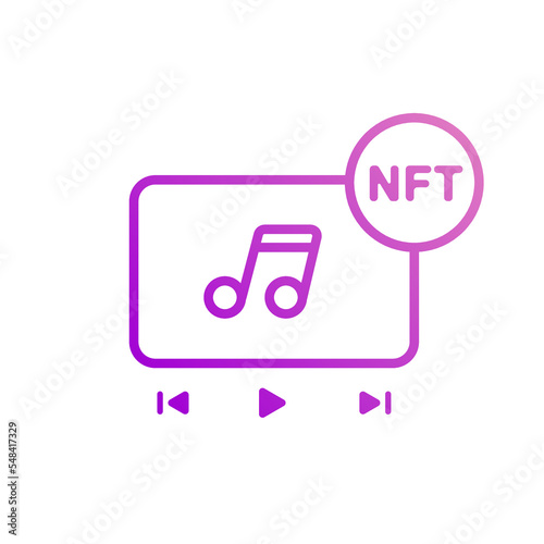 NFT music icon. Outline style icon for mobile concept and web design. Non fungible token music glyph icon. vector illustration