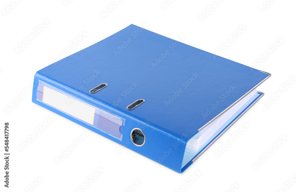 One blue office folder isolated on white One blue office folder isolated on white
