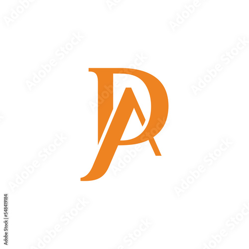 letter pa curves geometric connected logo vector
