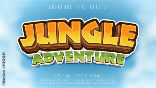 Jungle adventure 3d text effect photo