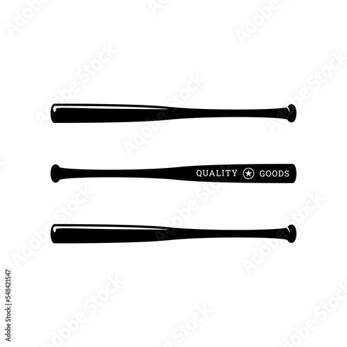 Baseball bat vector isolated baseball bat silhouette