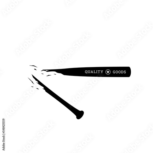 Baseball themes logo vector illustration broken bat.