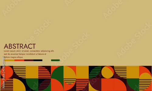 retro bauhaus style blank certificate background. abstract swiss geometric pattern lines square circles