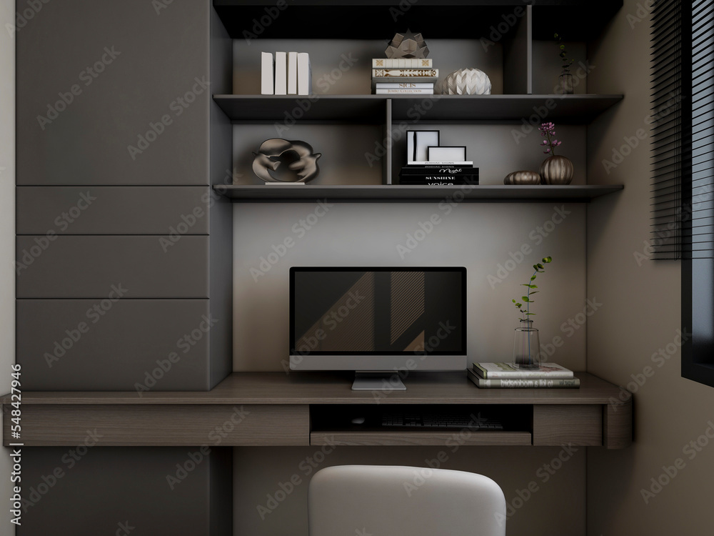 3D rendering, business office, study design 3D rendering, business office, study design