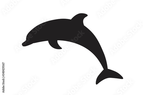 dolphin silhouette vector icon illustration isolated on white background
