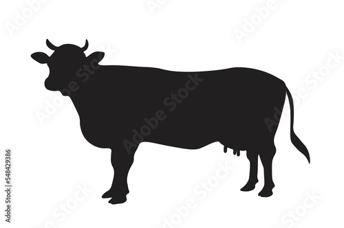 cow silhouette vector icon illustration isolated on white background