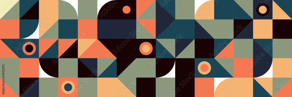 Abstract geometric pattern design in retro style. Vector illustration.