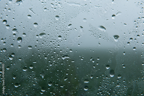 Rain drops on the transparent Glass Window