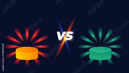 Facts vs myths versus battle background with lightning bolt. Concept of thorough fact-checking or easy compare evidence.. Vector illustration