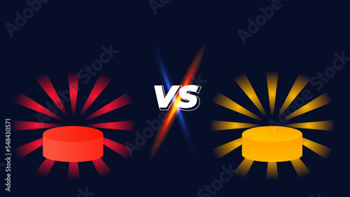 Facts vs myths versus battle background with lightning bolt. Concept of thorough fact-checking or easy compare evidence.. Vector illustration