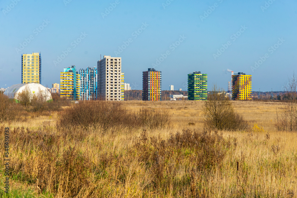 city skyline in autumn city skyline in autumn