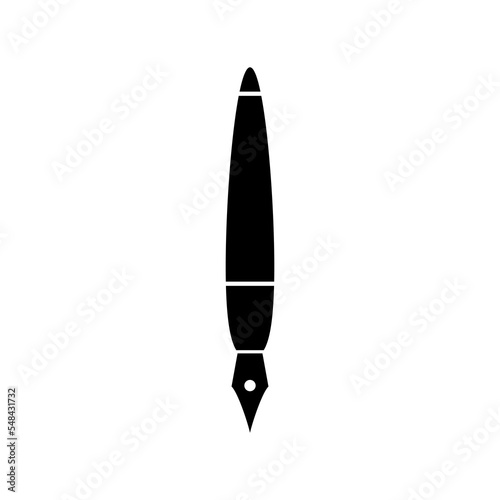 The pen icon. Fountain Pen symbol isolated on white background