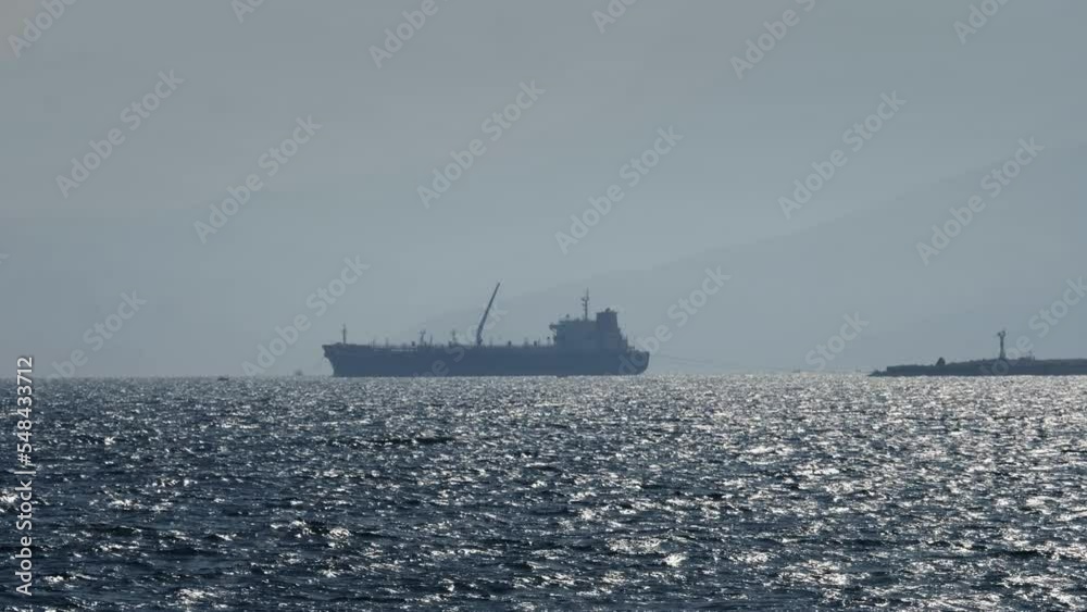 Industrial empty tanker ship floating sea cargo freight international delivery transportation water vehicle. Industrial empty tanker ship floating sea cargo freight international delivery transportation water vehicle.