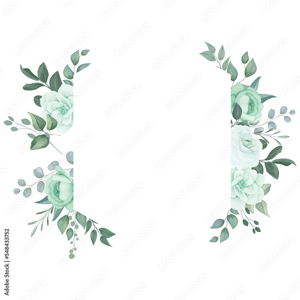 beautiful greenery floral frame