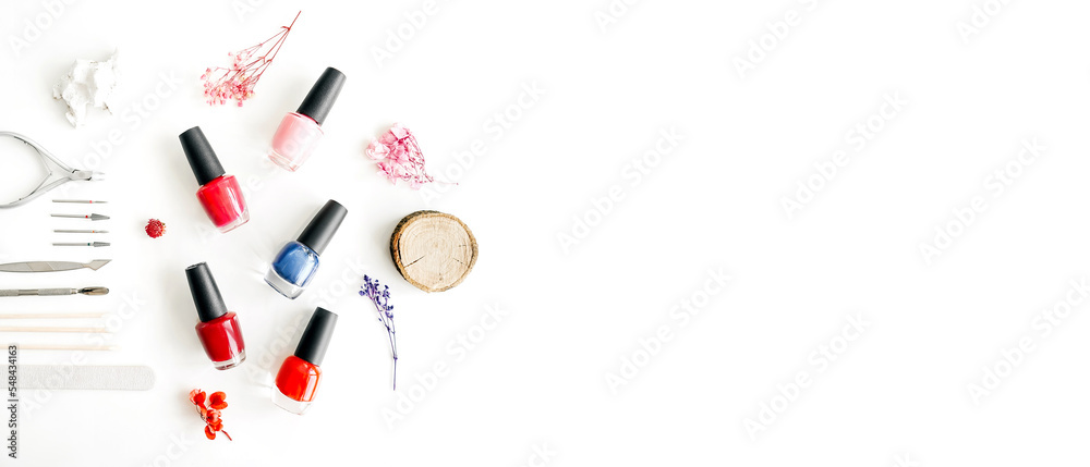 Tools of manicure set on white background. Tools of manicure set on white background.