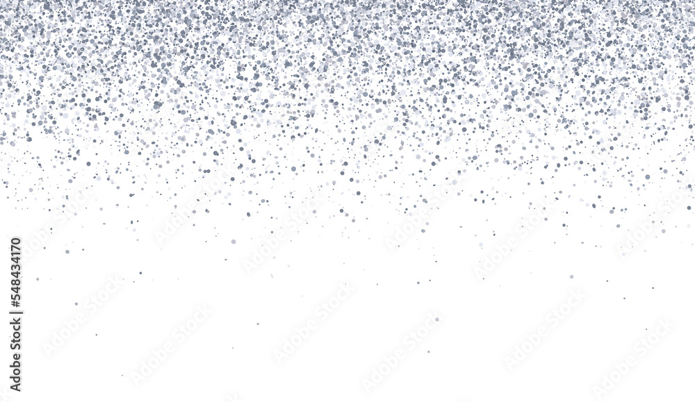 Silver glitter particles isolated