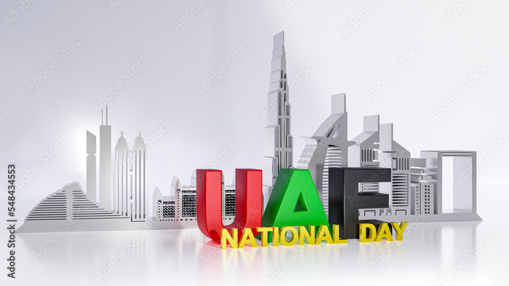 UAE National day concept 3D image