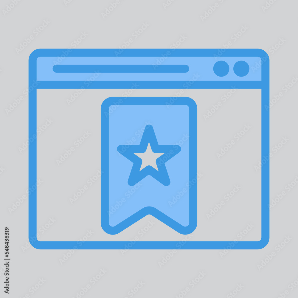 Bookmark icon in blue style about browser, use for website mobile app presentation Bookmark icon in blue style about browser, use for website mobile app presentation