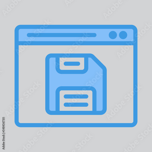 Free Download Save icon in blue style about browser, use for website mobile app presentation - GFXLoad