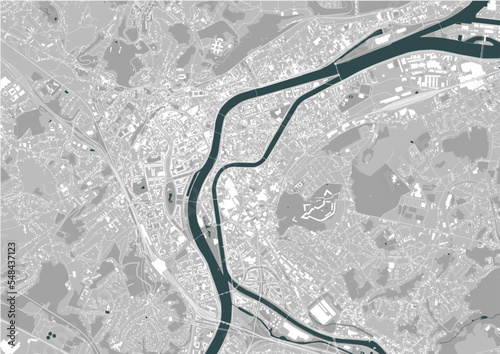 map of the city of Liege, Belgium