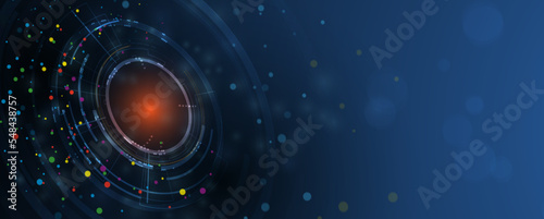Quantum processing. Deep learning artificial intelligence. Future new technology  for business or science presentation