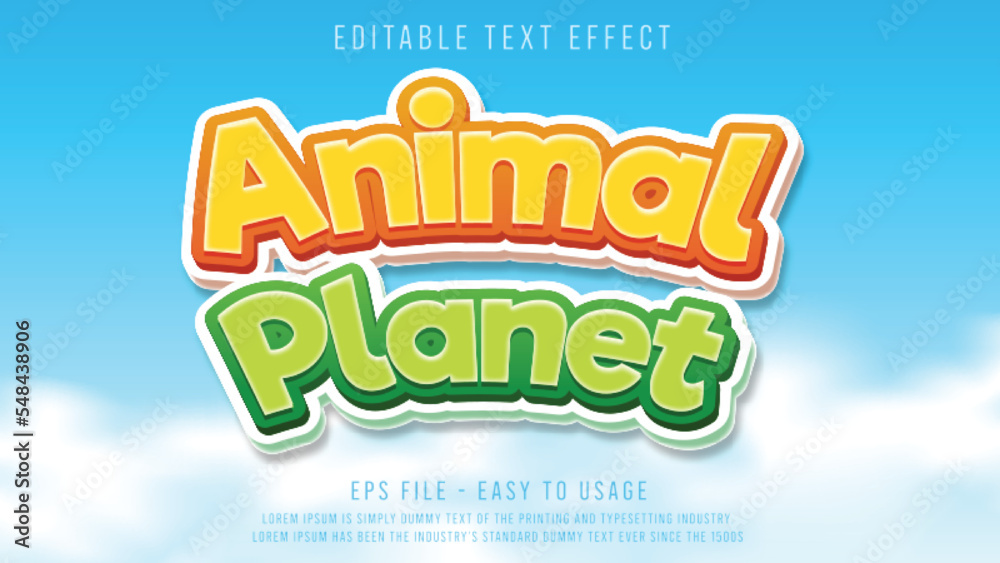 Animal planet 3d text effect