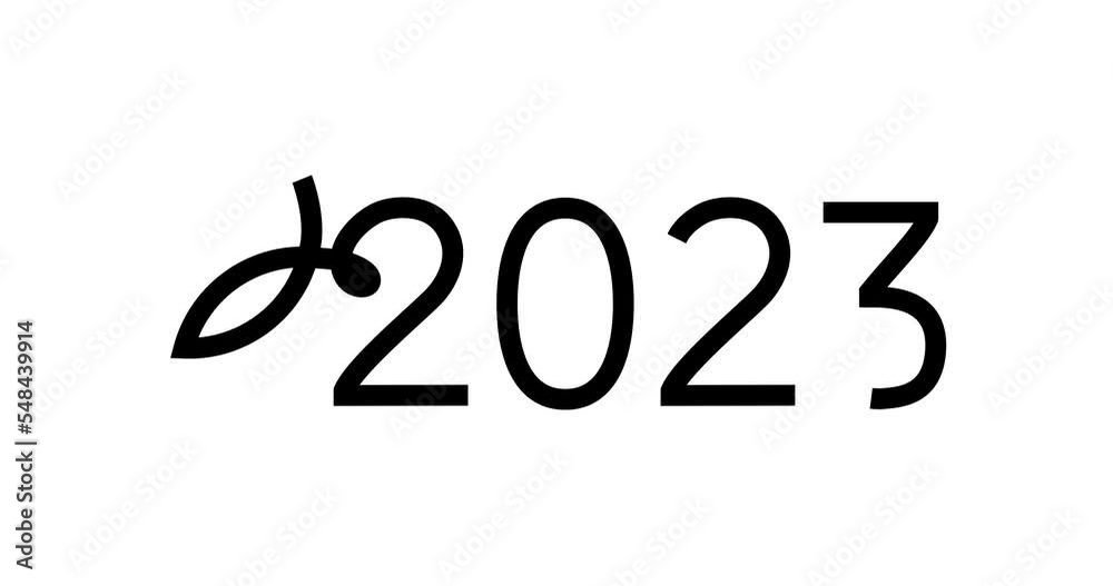 Animated illustration. 2023 New Year symbols. 4K video Animated illustration. 2023 New Year symbols. 4K video