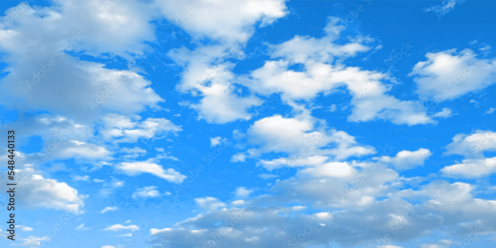 Fototapeta premium abstract Blue sky and white clouds background on a sunny day, Summer sunlight white clouds on the blue sky at the surface sky. well dynamic range and, contrast sight with Nephrology wallpaper.