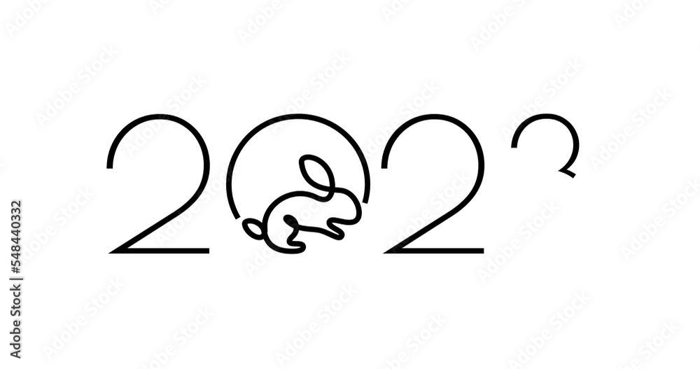 Animated illustration. 2023 New Year symbols. 4K video Animated illustration. 2023 New Year symbols. 4K video