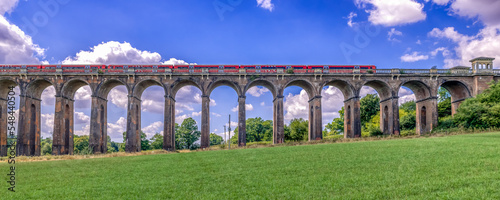 Ouse Valley Viaduct, the amazing train viaduct on a summer day in England UK