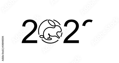 Animated illustration. 2023 New Year symbols. 4K video