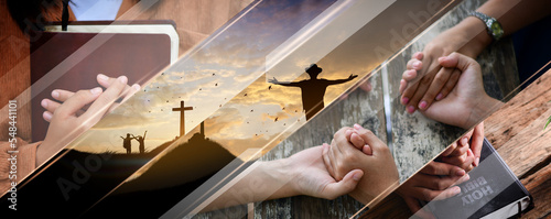 Foto Christian Religion concept background. card design template.