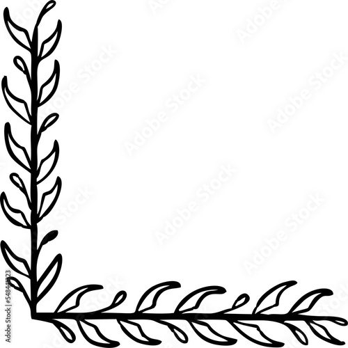 Corner frame drawn in doodle style isolated on a white background A set of frames hand draw Vector illustration