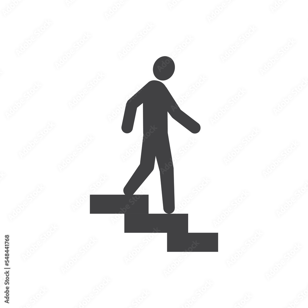 Step down icon isolated flat design vector illustration.