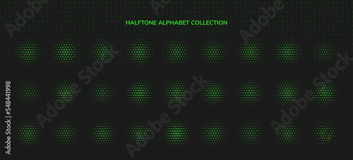 set halftone element filled circle filled with numbers for banner and background design
