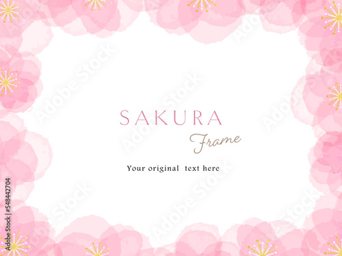 春フレーム　桜満開の飾り枠さくら色 © STORY