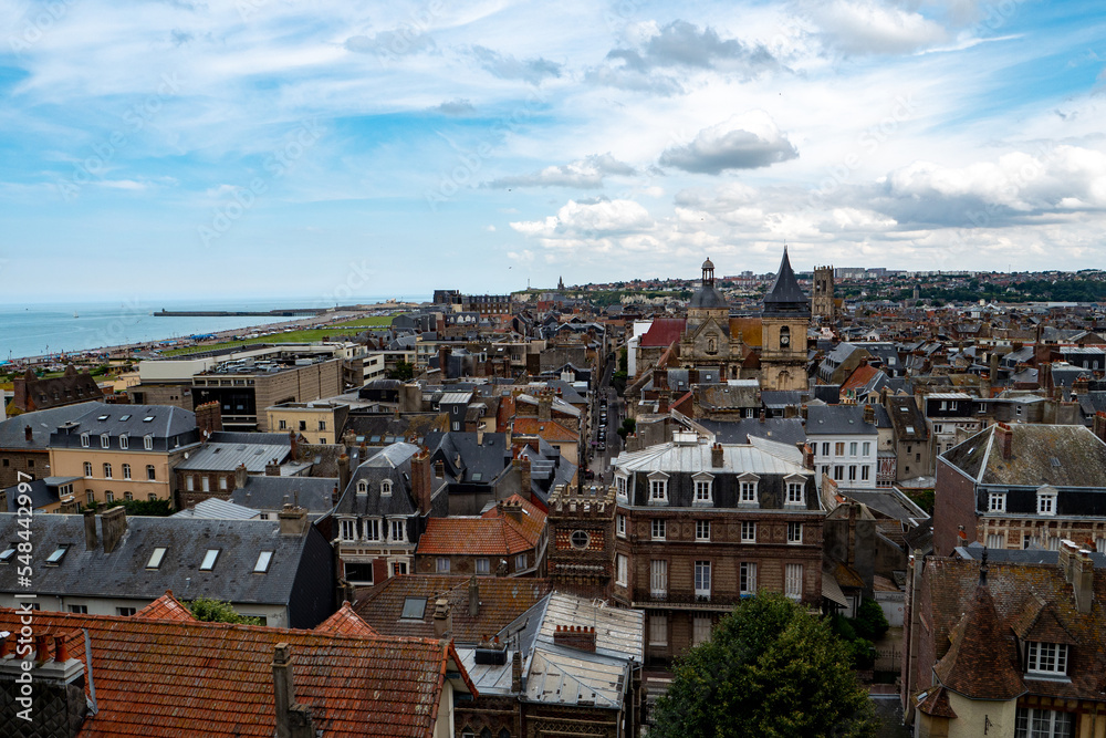 Roofs and towers of Dieppe, France