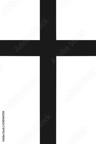 Christian symbol black simple cross isolated Fototapeta