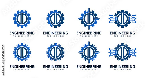 Monogram Letter D in gear. Perfect for engineer, industrial, construction, automotive and technology logos