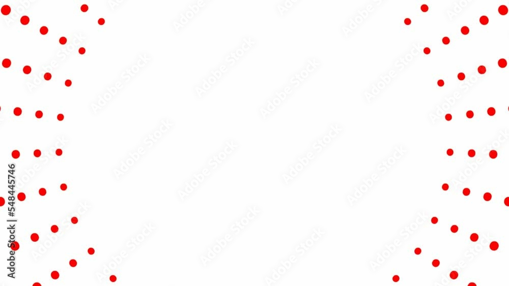 Animated increasing red dots circles from the center. Vector illustration isolated on white background. Animated increasing red dots circles from the center. Vector illustration isolated on white background.