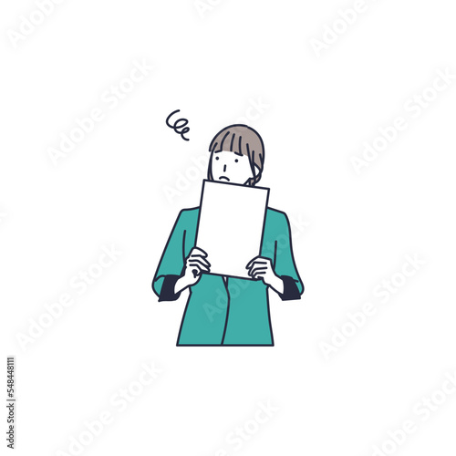 読んでも難しくて理解できない女のイラスト素材｜mayucolor08