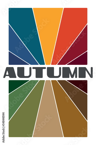 Stock vector seasonal color analysis palettes for autumn type of appearance. Color guide with best colors for autumn