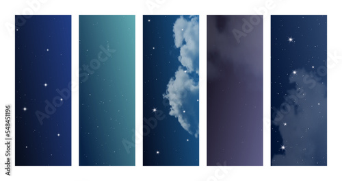 Night sky with clouds and many stars