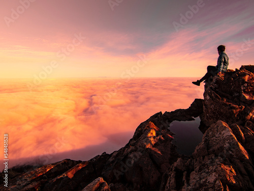 overlooking stony man mountain summit in shendandoah national park in virginia