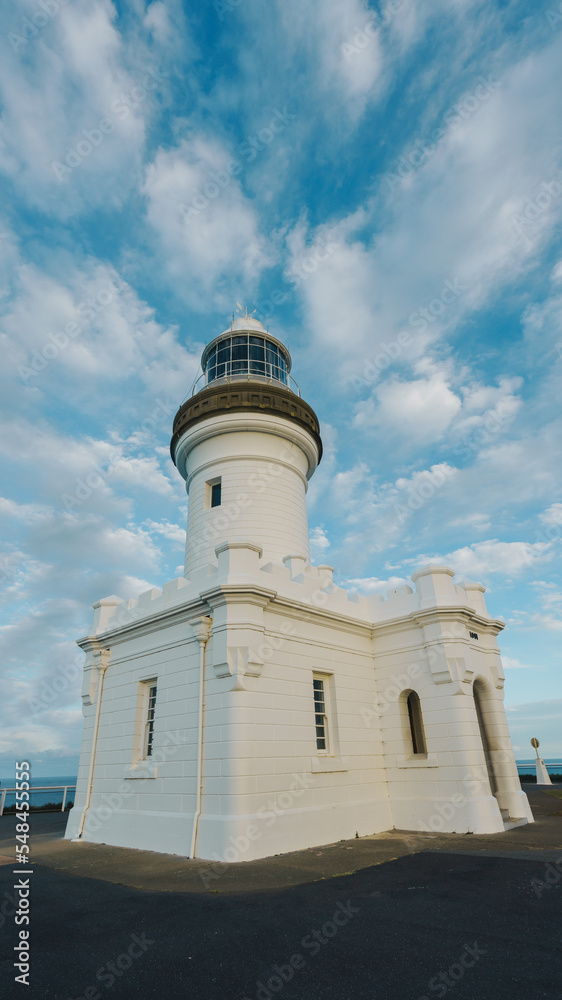 Byron bay lighthouse at sunset